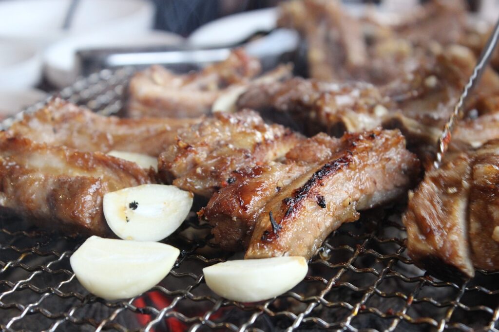 Marinated pork rib Korean barbecue.