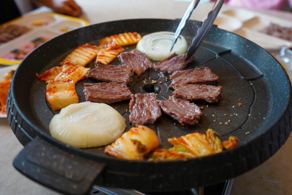 Korean barbecue cooks right at your table.